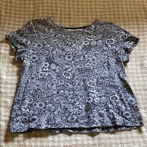 b&w floral tee shirt